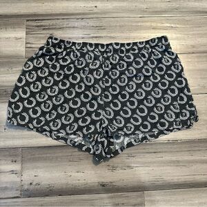 PINK Victoria’s Secret Boxy Pajama Shorts Women’s Medium Black Logo Sleep Lounge